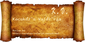 Kecskés Valéria névjegykártya