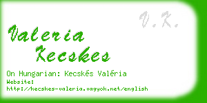 valeria kecskes business card