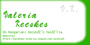 valeria kecskes business card